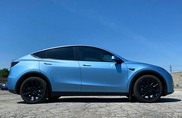 Tesla Model Y Wrap Avery Satin Sky Blue